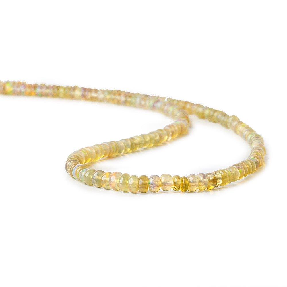 2.5 - 4mm Golden Ethiopian Opal Plain Rondelle Beads 16 inch 230 pieces - The Bead Traders