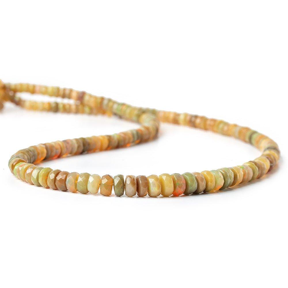 2.5-6mm Golden Ethiopian Opal faceted rondelles 16 inch 165 beads - The Bead Traders
