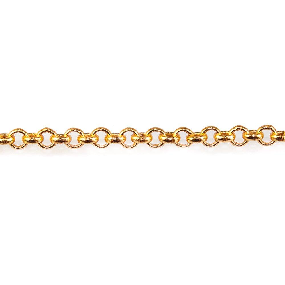 2.5mm 22kt Gold plated Rolo Chain sold in 6 foot lengths - The Bead Traders