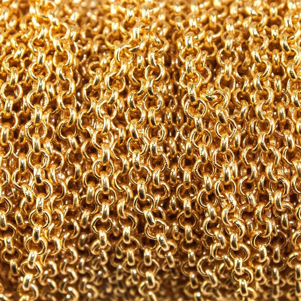 2.5mm 22kt Gold plated Rolo Chain sold in 6 foot lengths - The Bead Traders