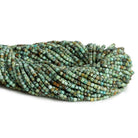 2.5mm African Turquoise Microfaceted Cubes 12 inch 125 pieces - The Bead Traders