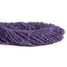 2.5mm Amethyst micro faceted cubes 12 inch 120 beads - The Bead Traders