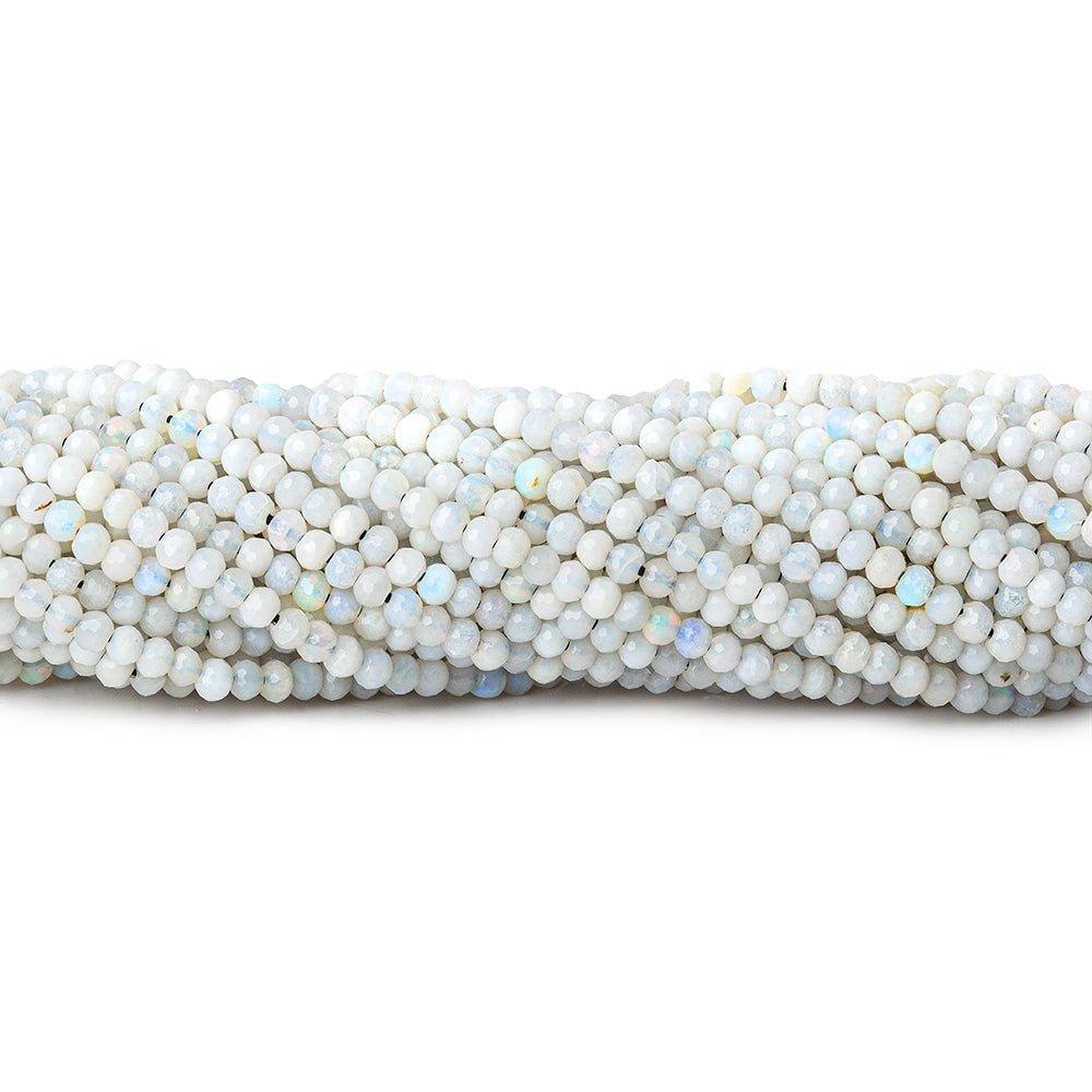 2.5mm Beige & Grey Australian Opal micro faceted rondelles 12.5 inch 145 beads AAA - The Bead Traders
