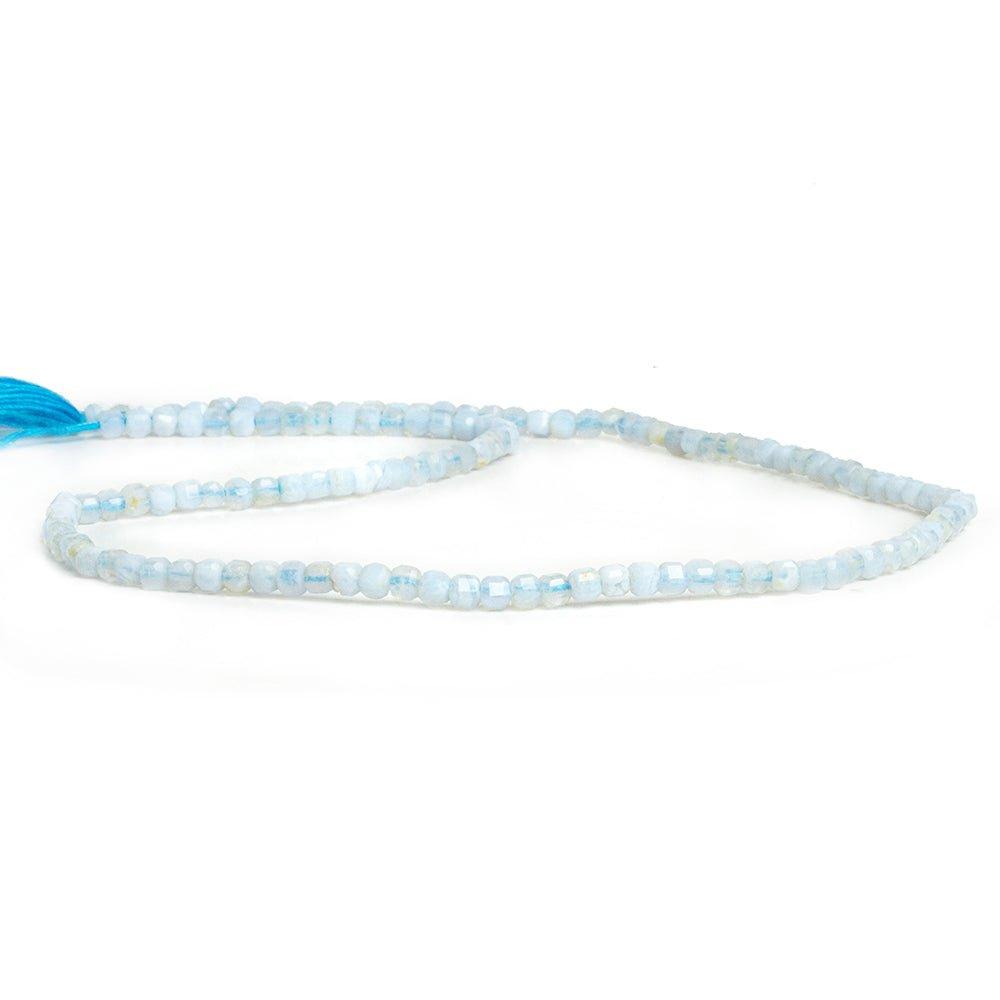 2.5mm Blue Lace Agate Microfaceted Cubes 12 inch 125 pieces - The Bead Traders