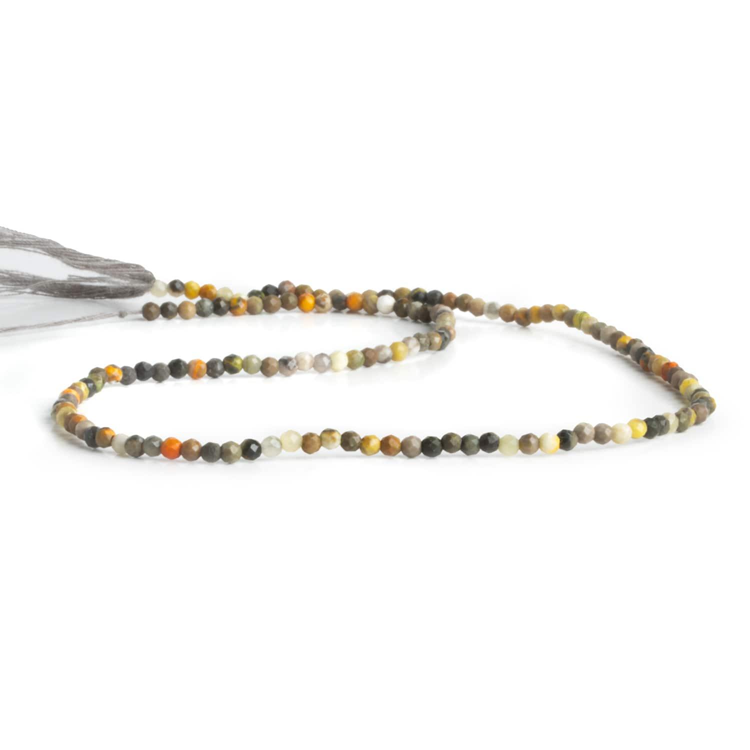 2.5mm Bumblebee Jasper Microfaceted Rounds 12 inch 130 beads - The Bead Traders
