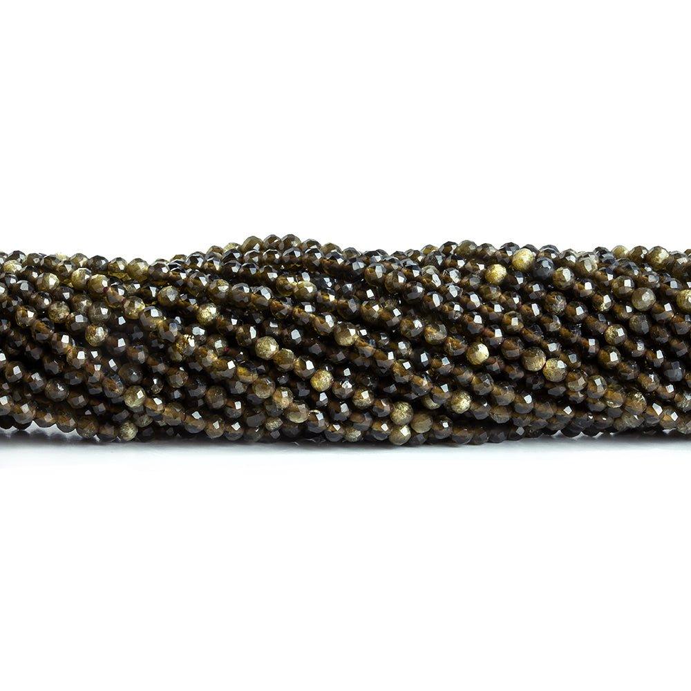 2.5mm Cat's Eye Quartz Micro Faceted Round Beads 12.5 inch 145 pieces - The Bead Traders