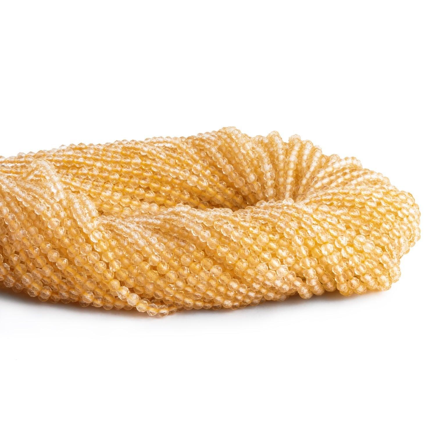 2.5mm Citrine Microfaceted Rounds 12 inch 130 beads - The Bead Traders