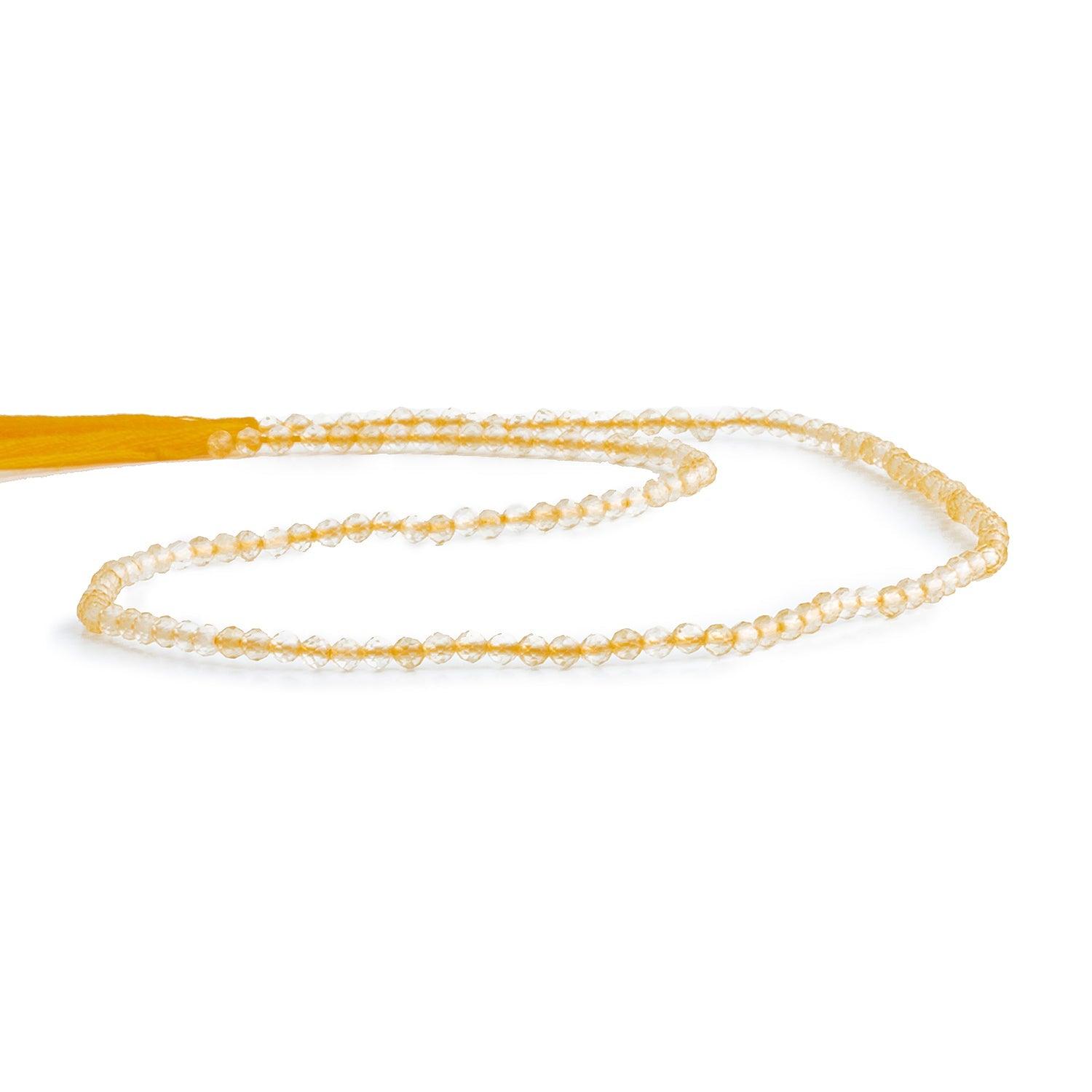 2.5mm Citrine Microfaceted Rounds 12 inch 130 beads - The Bead Traders