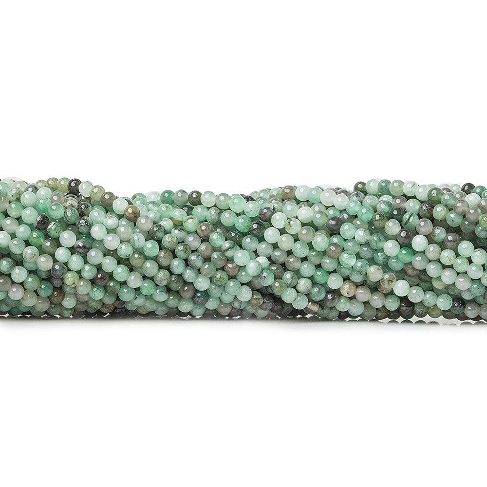 2.5mm Emerald plain round beads 16 inch 160 pieces - The Bead Traders