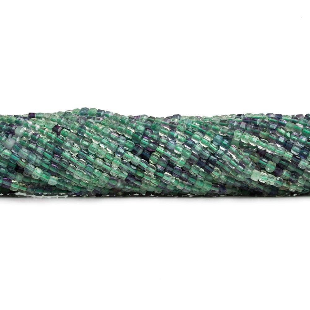2.5mm Fluorite Microfaceted Cubes 12 inch 125 pieces - The Bead Traders