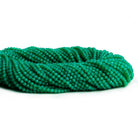 2.5mm Green Onyx Microfaceted Round Beads 12 inch 135 pieces - The Bead Traders