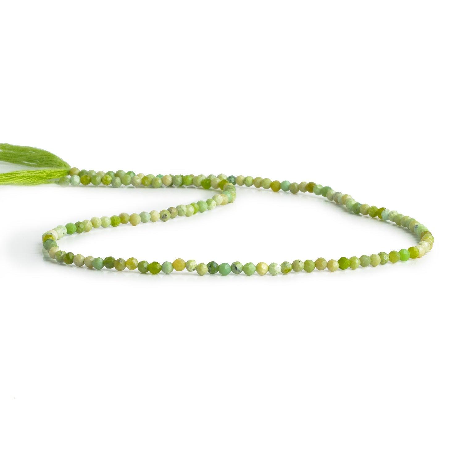2.5mm Green Opal Microfaceted Rounds 12 inch 130 beads - The Bead Traders