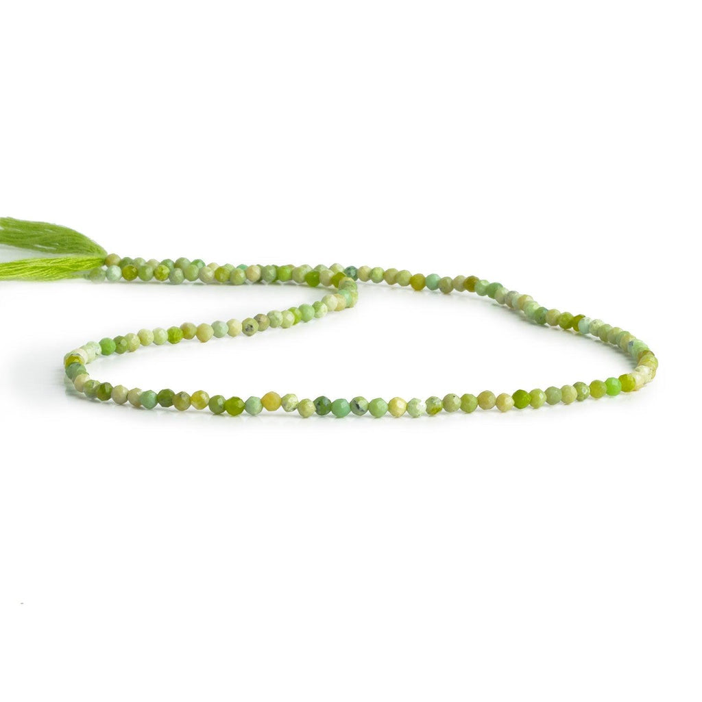 2.5mm Green Opal Microfaceted Rounds 12 inch 130 beads - The Bead Traders