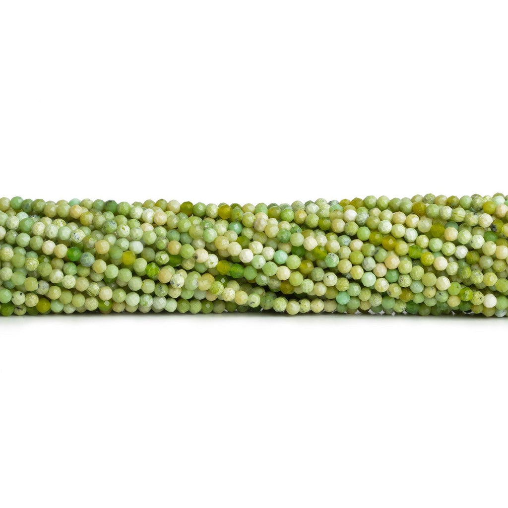 2.5mm Green Opal Microfaceted Rounds 12 inch 130 beads - The Bead Traders