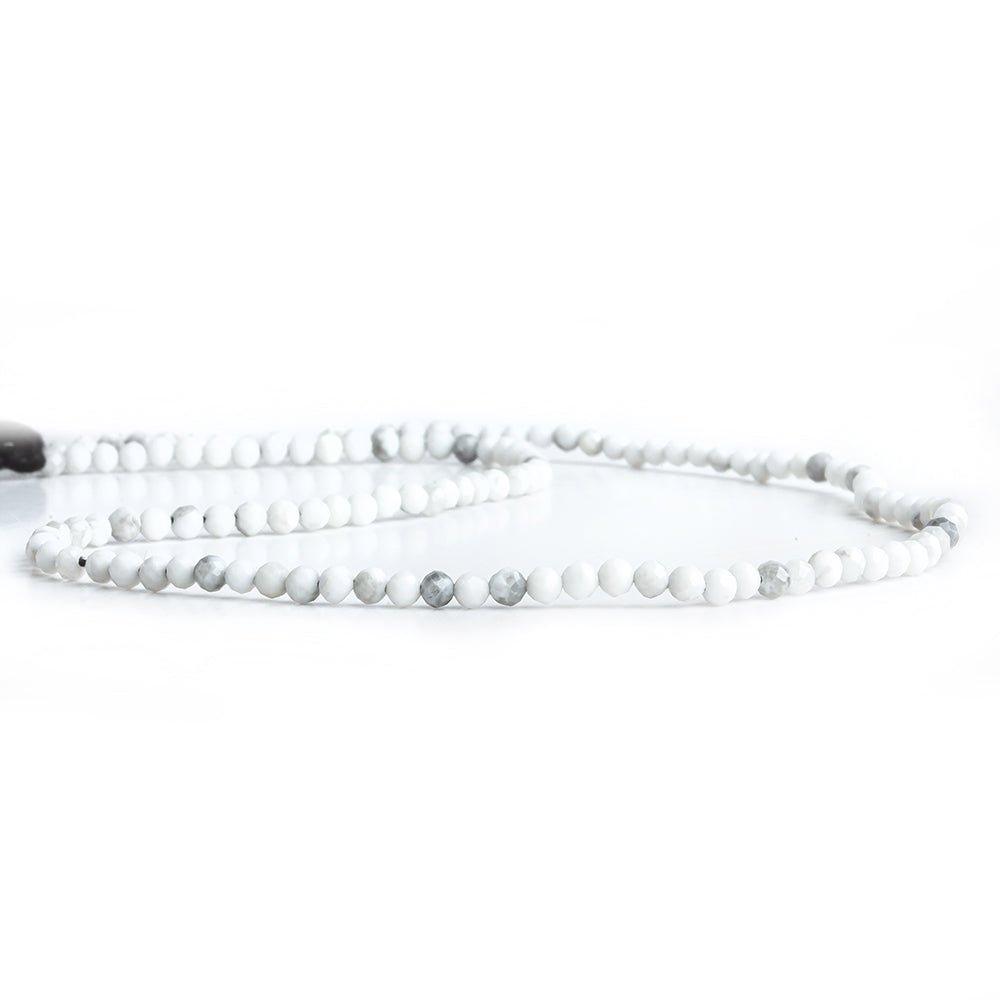 2.5mm Howlite Micro Faceted Round Beads 12.5 inch 130 pieces - The Bead Traders