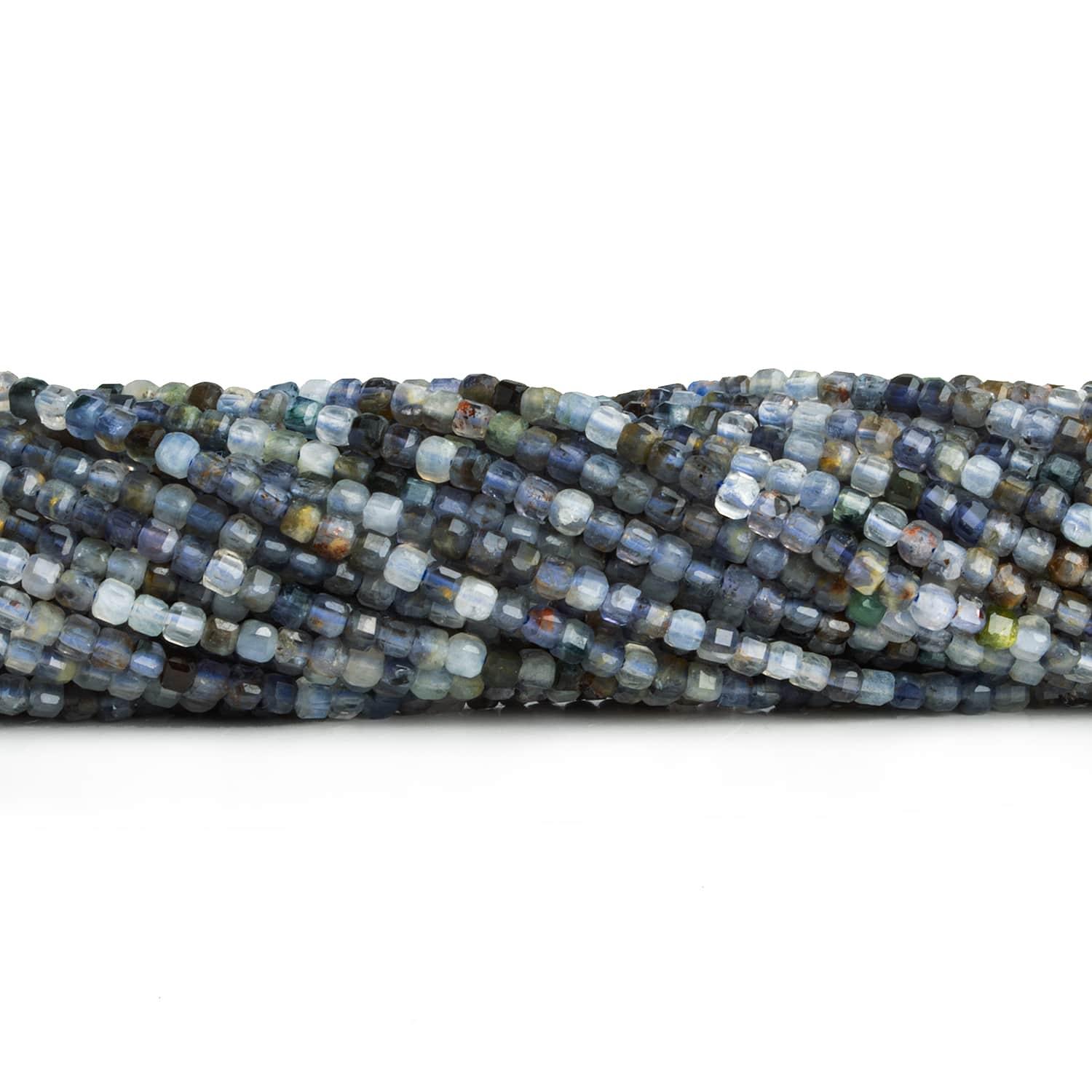 2.5mm Iolite Microfaceted Cubes 15 inch 160 beads - The Bead Traders