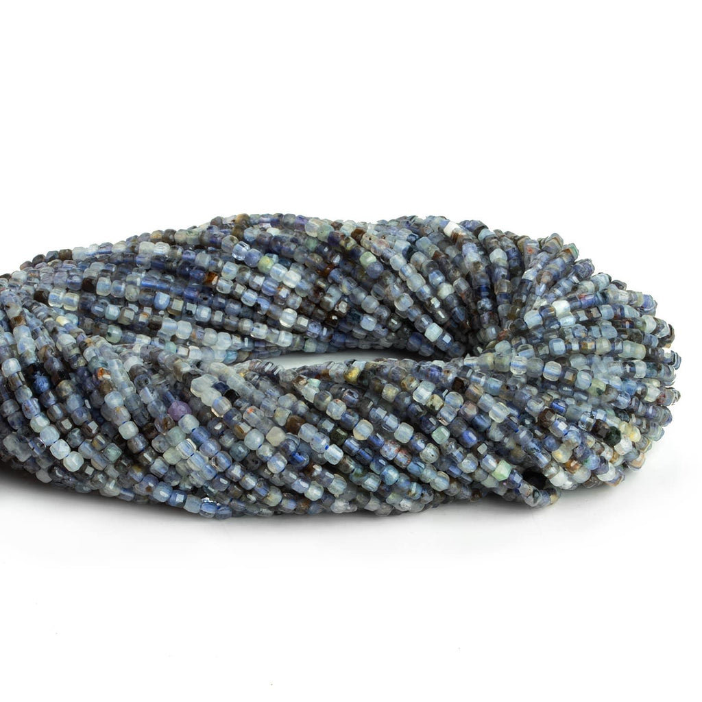 2.5mm Iolite Microfaceted Cubes 15 inch 160 beads - The Bead Traders
