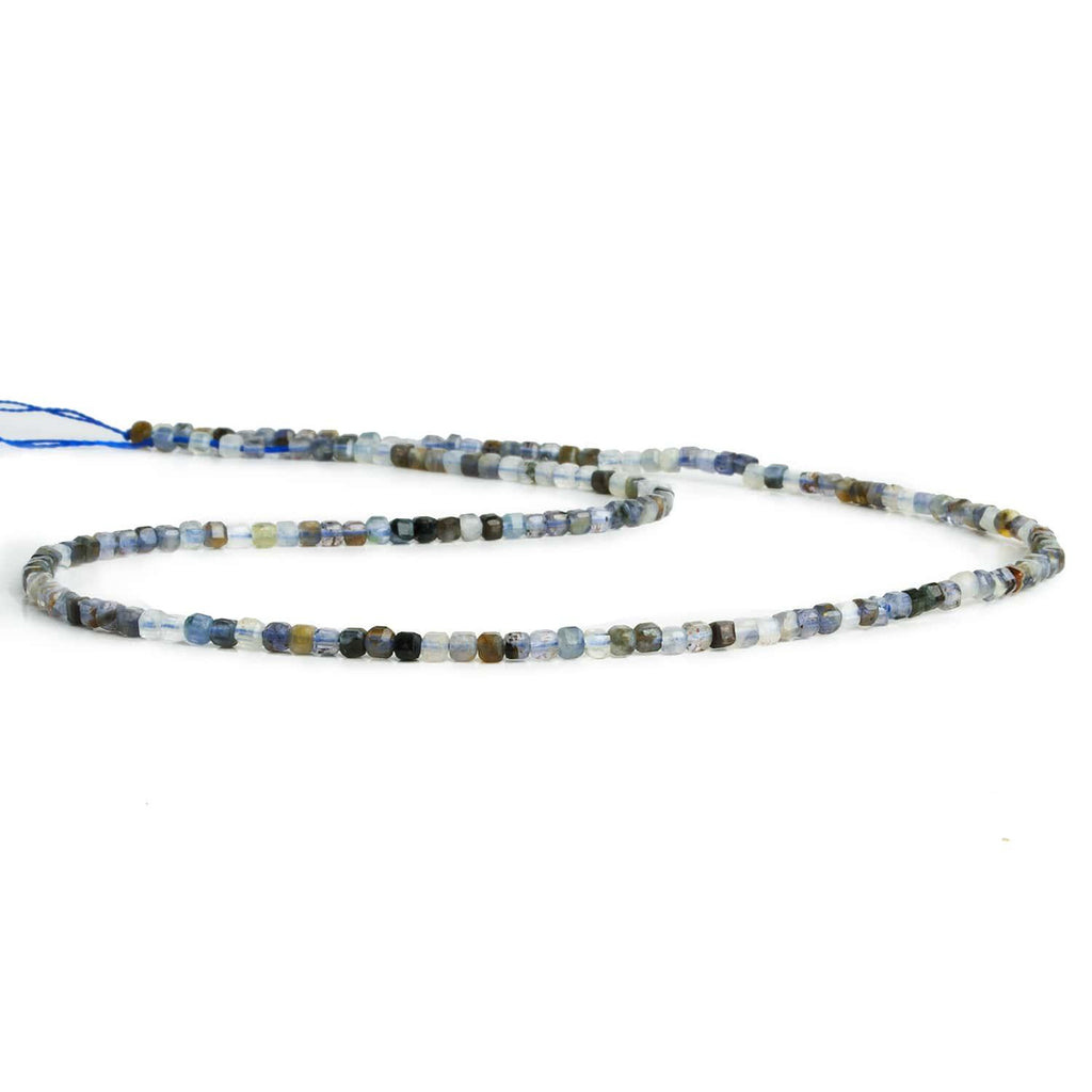 2.5mm Iolite Microfaceted Cubes 15 inch 160 beads - The Bead Traders