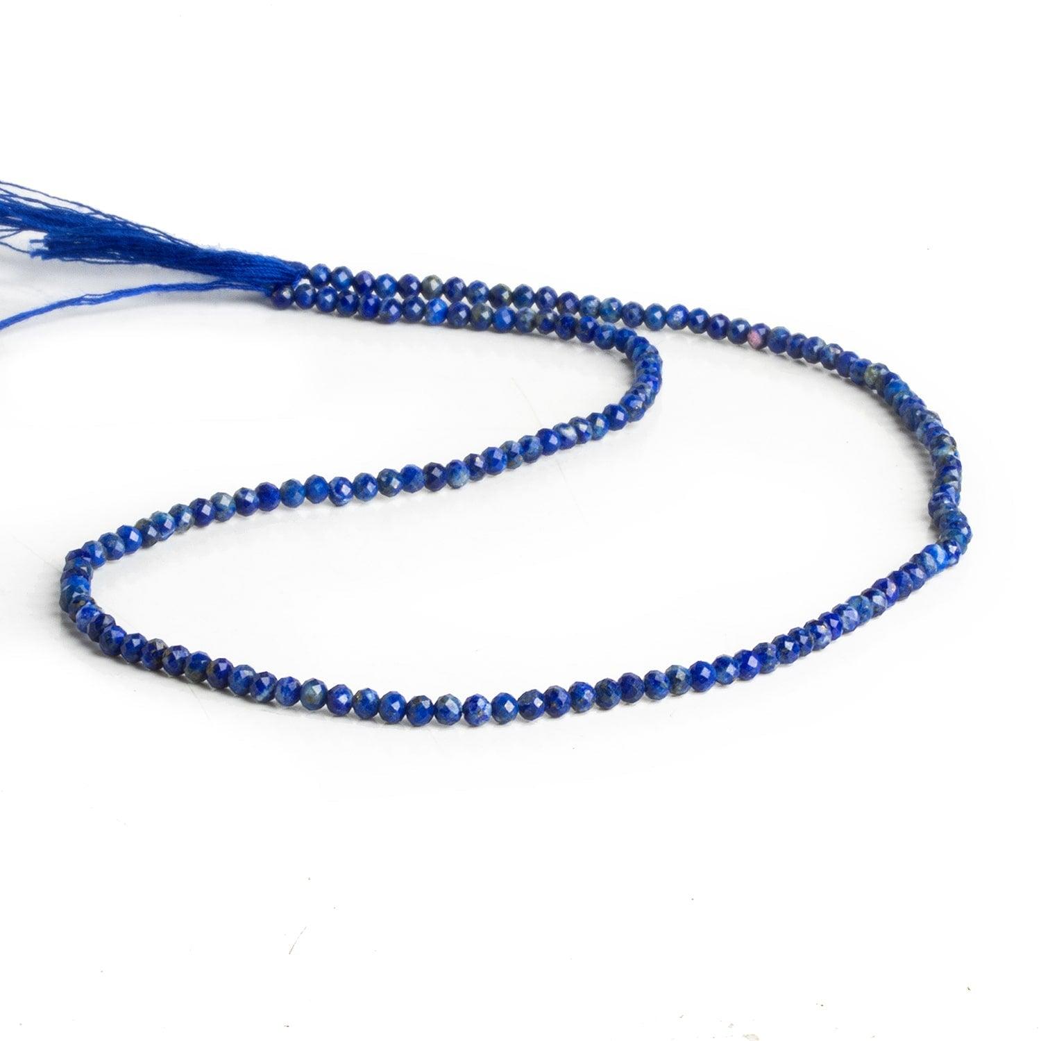 2.5mm Lapis Lazuli Microfaceted Rondelles 12 inch 120 beads - The Bead Traders