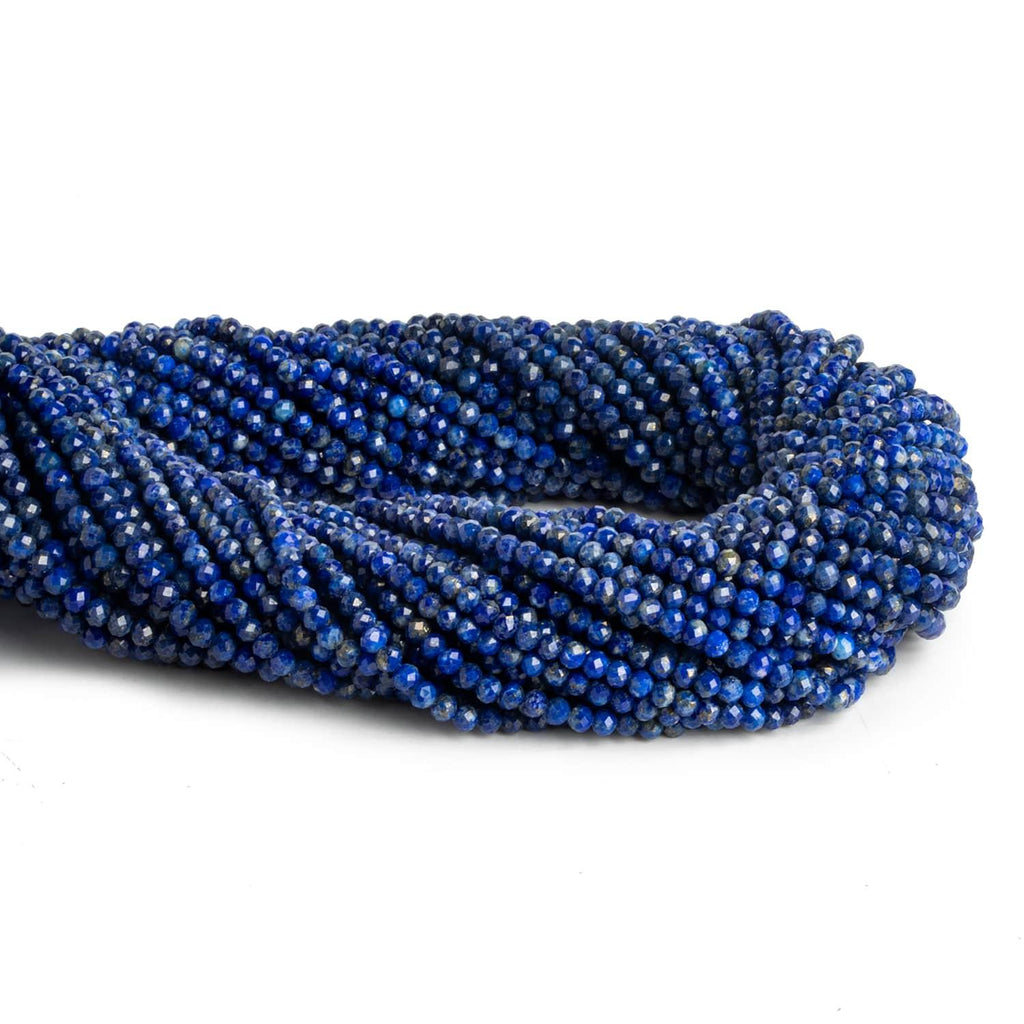 2.5mm Lapis Lazuli Microfaceted Rondelles 12 inch 120 beads - The Bead Traders