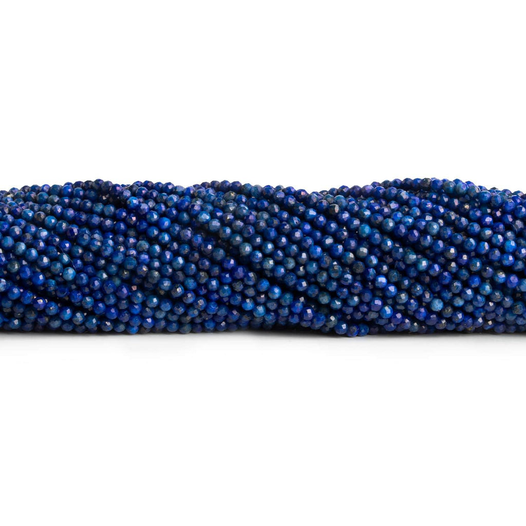 2.5mm Lapis Lazuli Microfaceted Rounds 12 inch 130 beads - The Bead Traders