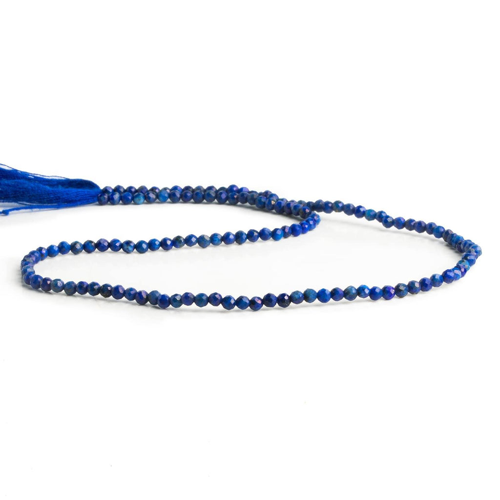 2.5mm Lapis Lazuli Microfaceted Rounds 12 inch 130 beads - The Bead Traders