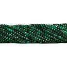 2.5mm Malachite micro faceted cubes 12 inch 130 beads - The Bead Traders