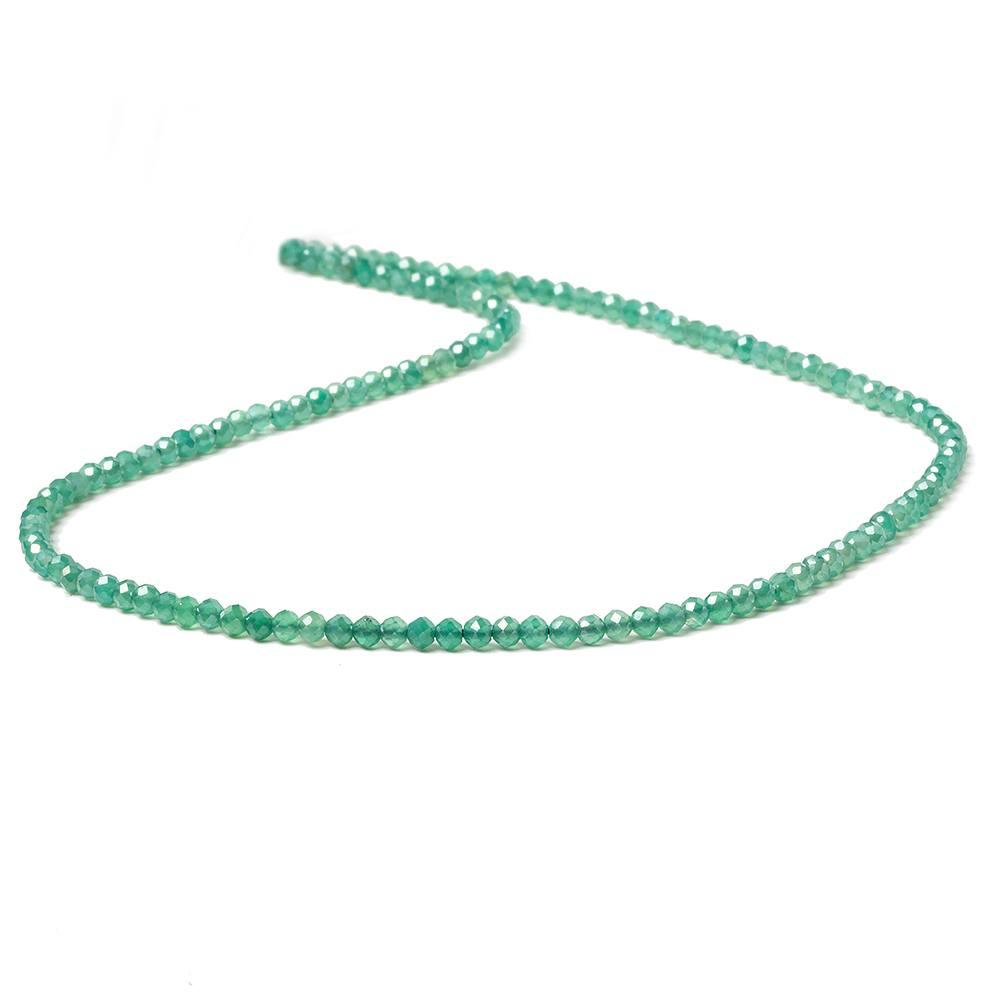 2.5mm Metallic Green Onyx Micro faceted rondelle beads 13 inch 150 pieces - The Bead Traders