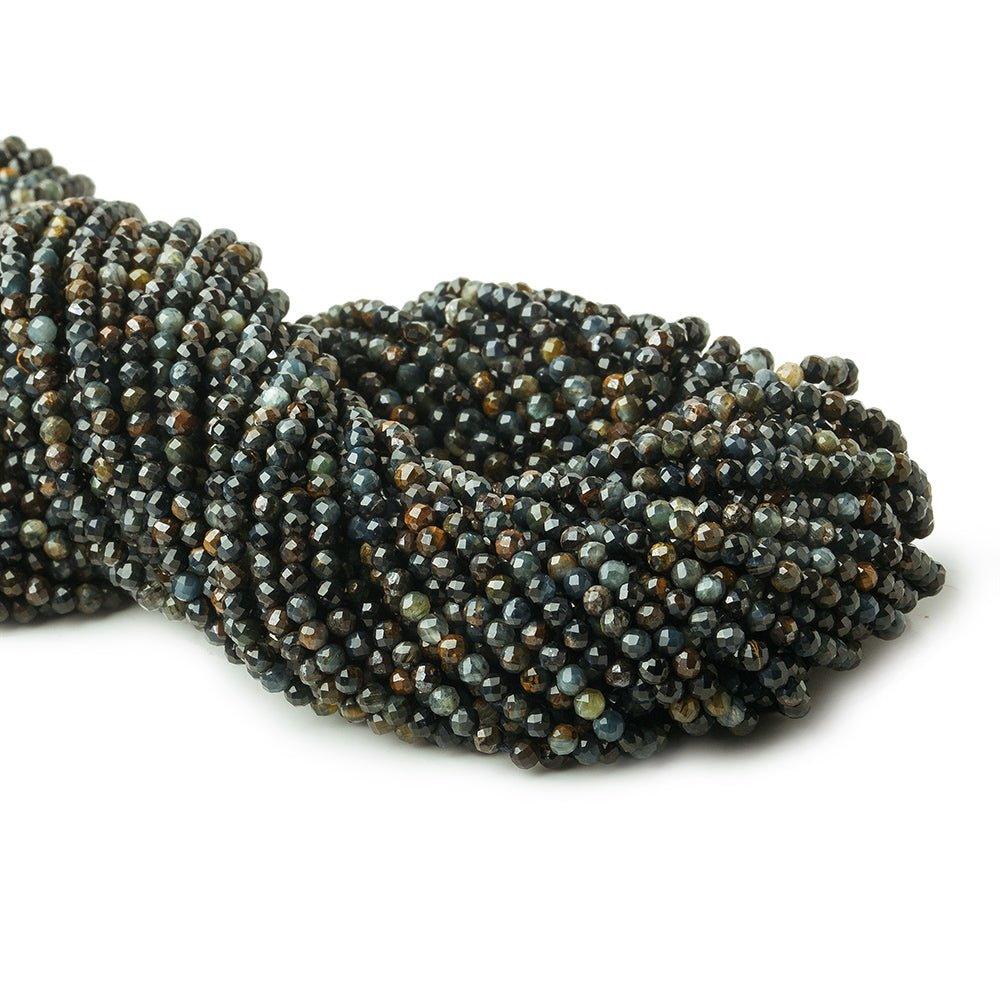2.5mm Multi Color Tiger's Eye & Tiger Iron microfaceted round beads 13 inch 140 pieces - The Bead Traders