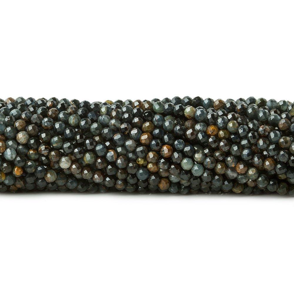 2.5mm Multi Color Tiger's Eye & Tiger Iron microfaceted round beads 13 inch 140 pieces - The Bead Traders