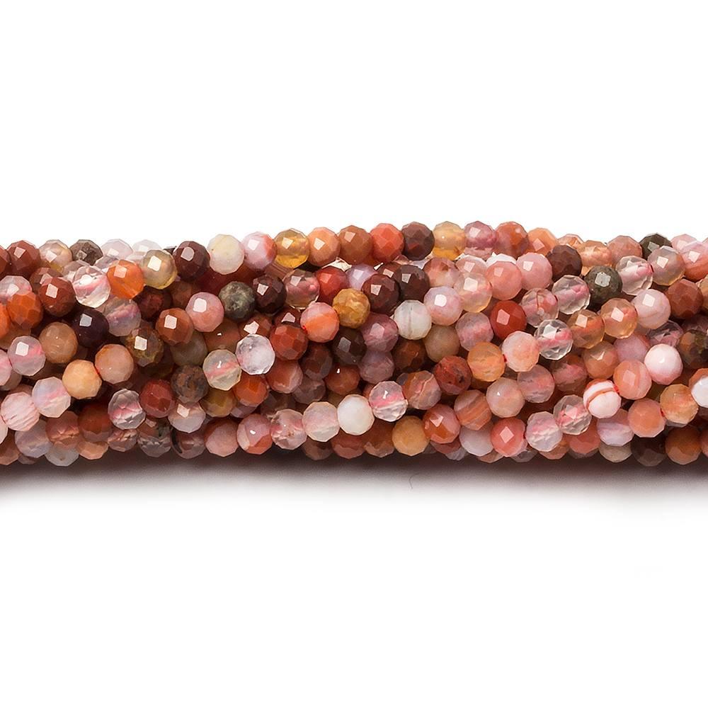 2.5mm Multi Jasper & Agate micro faceted rondelle beads 12.5 inch 155 pcs - The Bead Traders