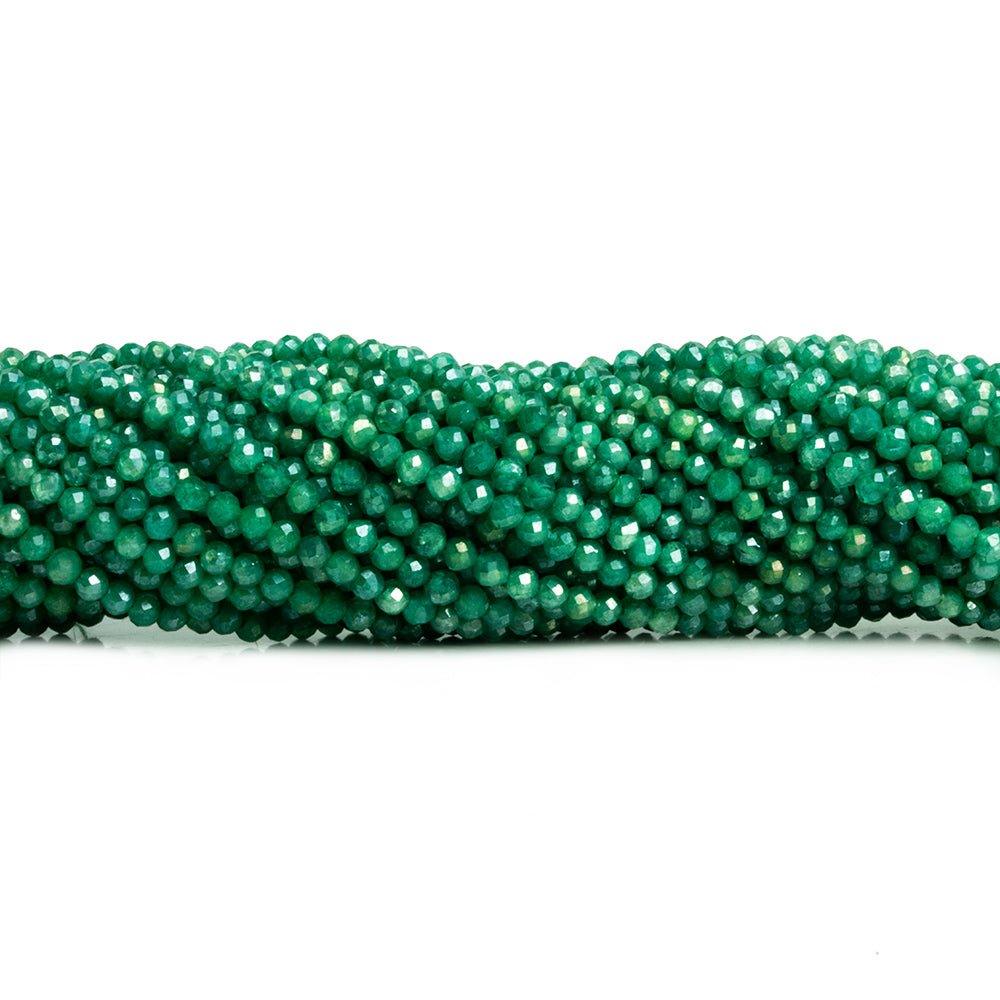 2.5mm Mystic Green Onyx Microfaceted Round Beads 12 inch 135 pieces - The Bead Traders