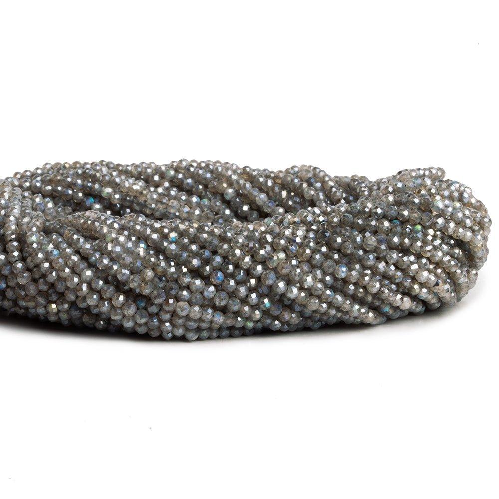 2.5mm Mystic Labradorite Microfaceted Round Beads 12 inch 135 pieces - The Bead Traders