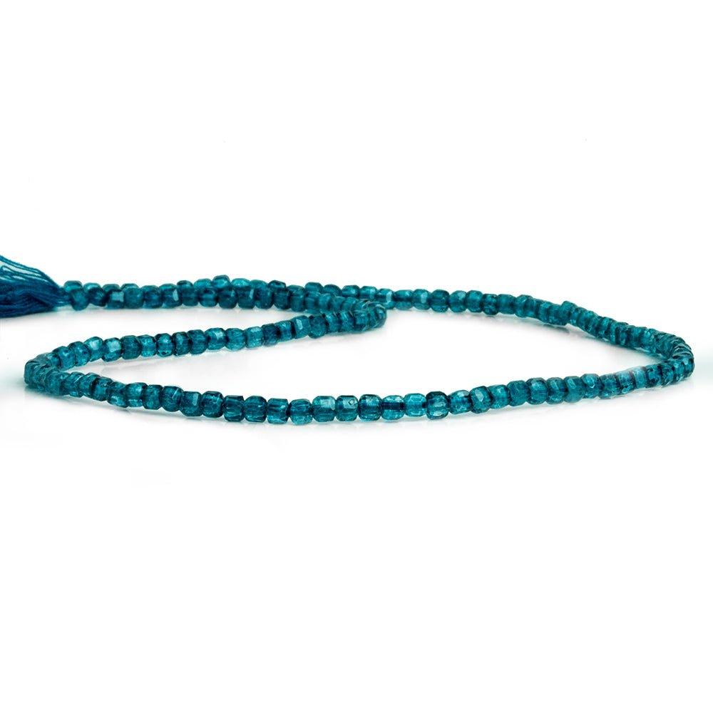 2.5mm Mystic London Blue Quartz Microfaceted Cubes 12 inch 125 pieces - The Bead Traders