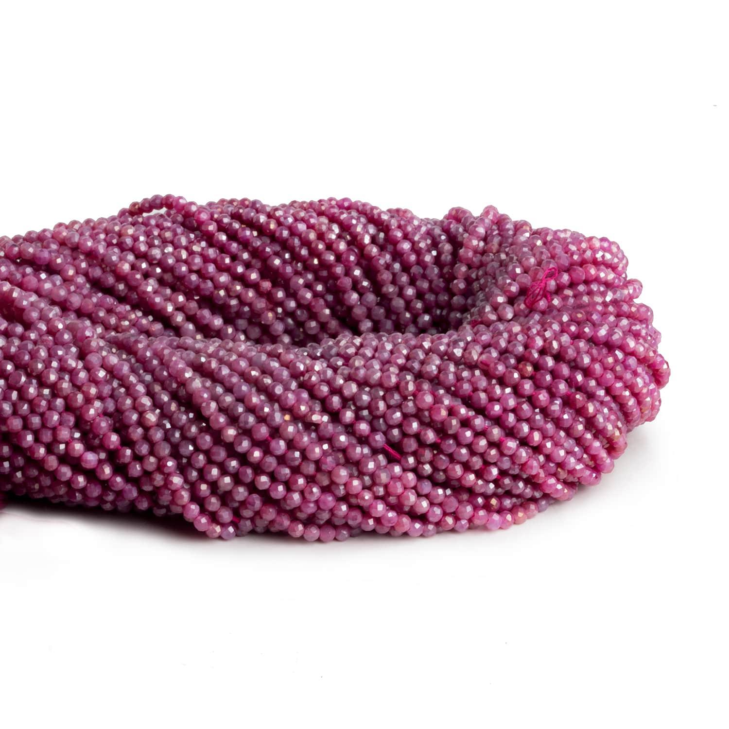 2.5mm Mystic Pink Quartz Microfaceted Rounds 12 inch 130 beads - The Bead Traders