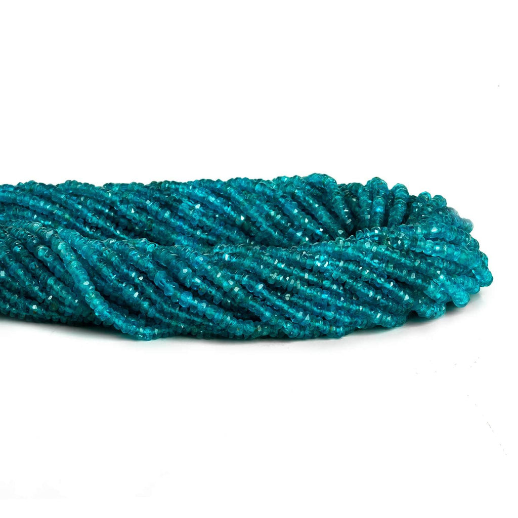 2.5mm Neon Apatite Faceted Rondelles 14 inch 250 beads - The Bead Traders