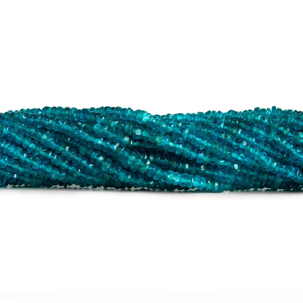 2.5mm Neon Apatite Faceted Rondelles 14 inch 250 beads - The Bead Traders