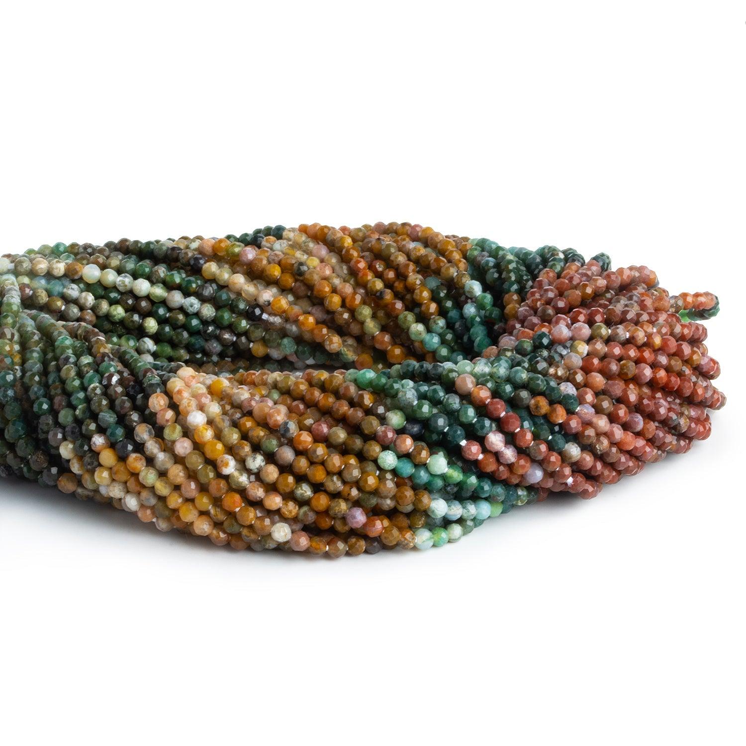 2.5mm Ocean Jasper Microfaceted Rounds 12 inch 130 beads - The Bead Traders