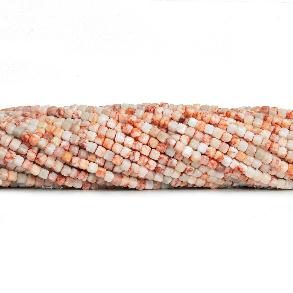 2.5mm Orange Howlite Microfaceted Cube Beads 12 inch 140 pieces - The Bead Traders