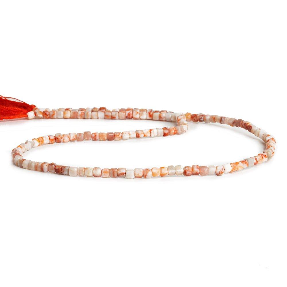 2.5mm Orange Howlite Microfaceted Cube Beads 12 inch 140 pieces - The Bead Traders