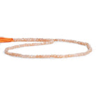 2.5mm Peach Moonstone Microfaceted Cubes 12 inch 125 pieces - The Bead Traders