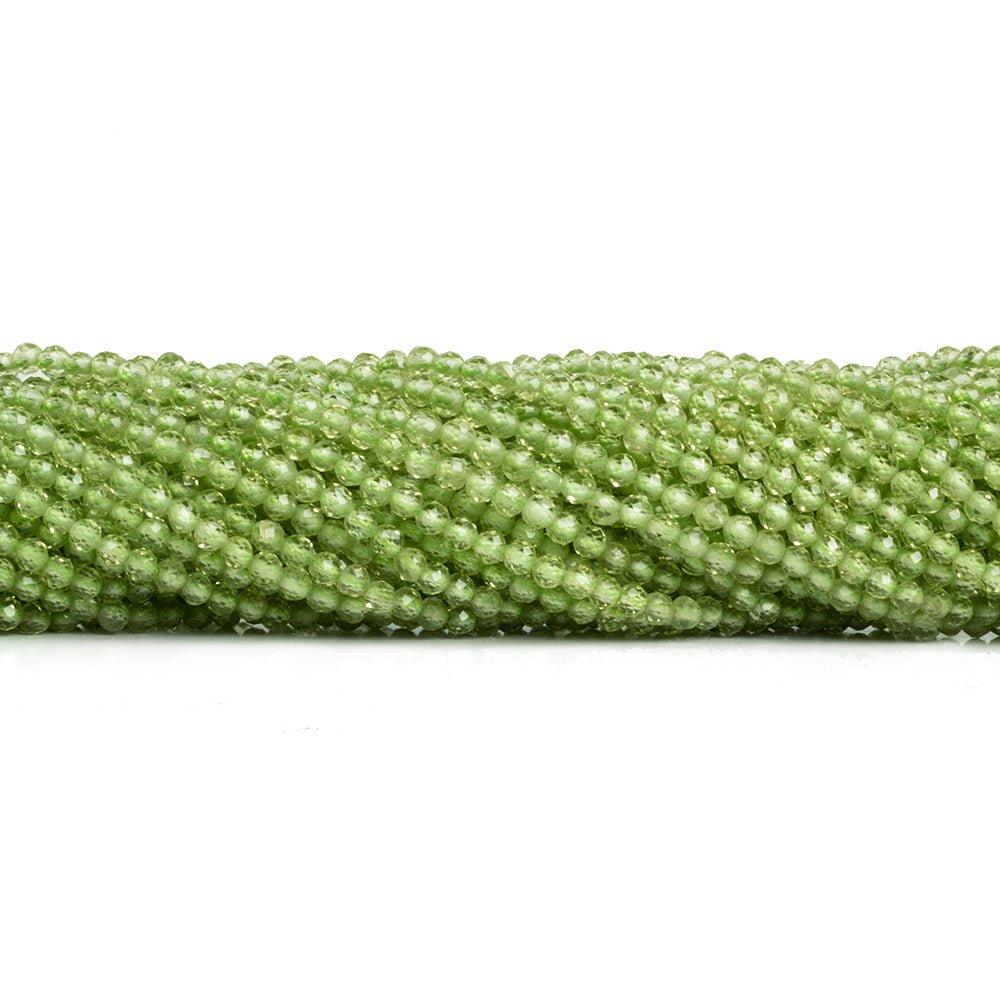 2.5mm Peridot Microfaceted Round Beads 12 inch 135 pieces - The Bead Traders