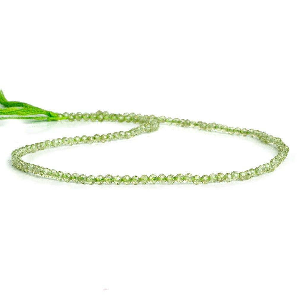 2.5mm Peridot Microfaceted Round Beads 12 inch 135 pieces - The Bead Traders