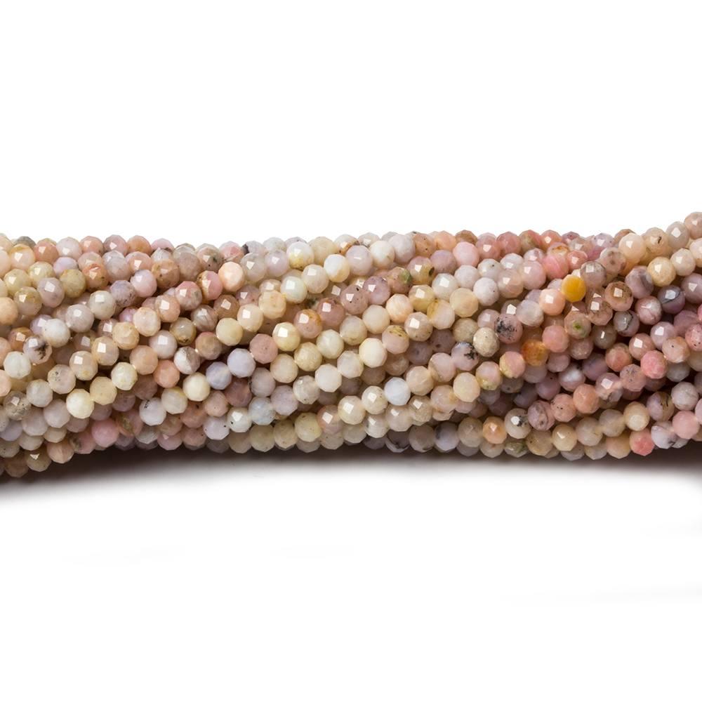 2.5mm Pink Peruvian Opal MicroFaceted Rondelles 13 inch 155 beads - The Bead Traders