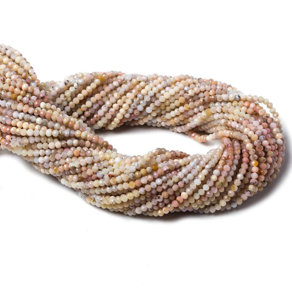 2.5mm Pink Peruvian Opal MicroFaceted Rondelles 13 inch 155 beads - The Bead Traders