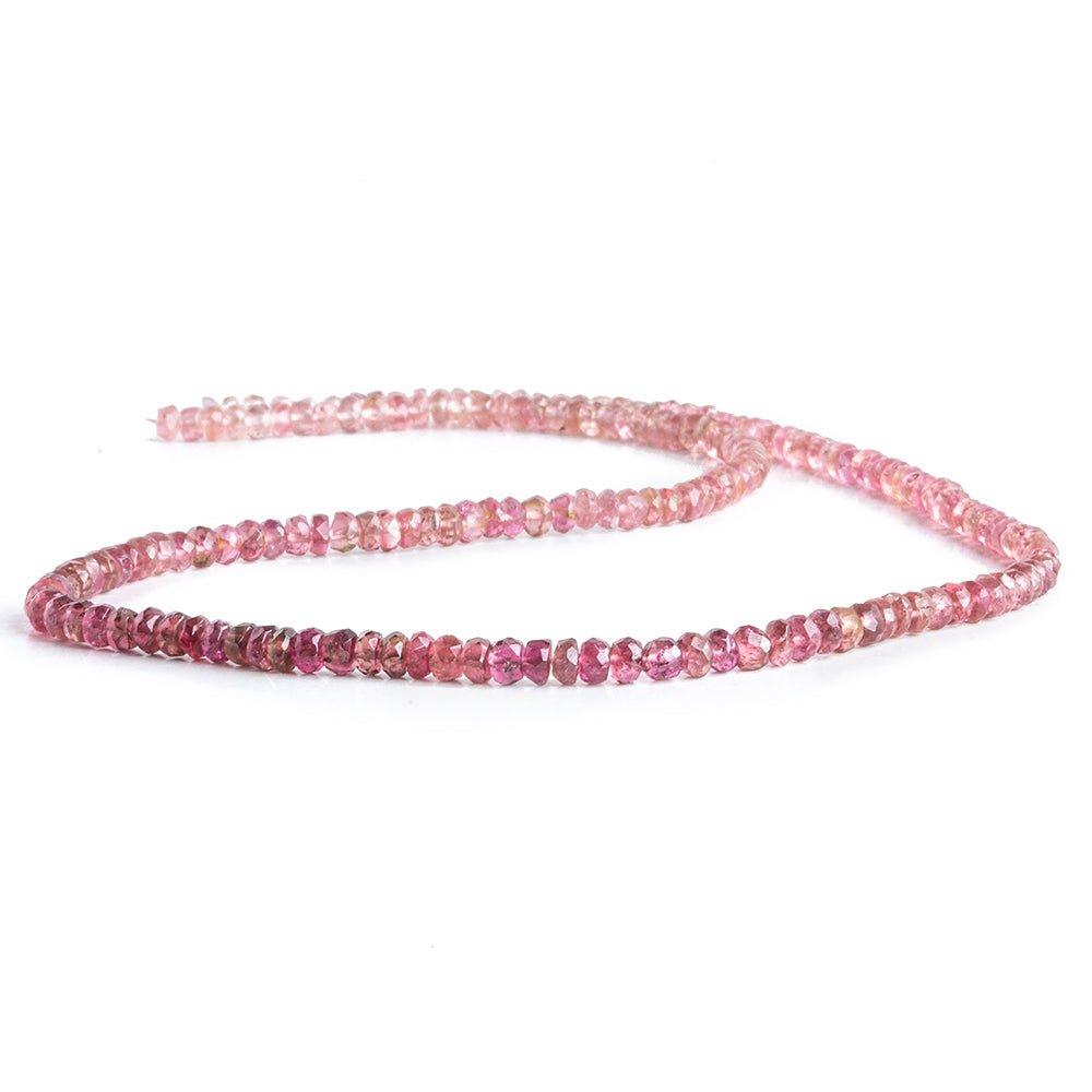 2.5mm Pink Tourmaline Faceted Rondelle Beads 14 inch 175 pieces - The Bead Traders