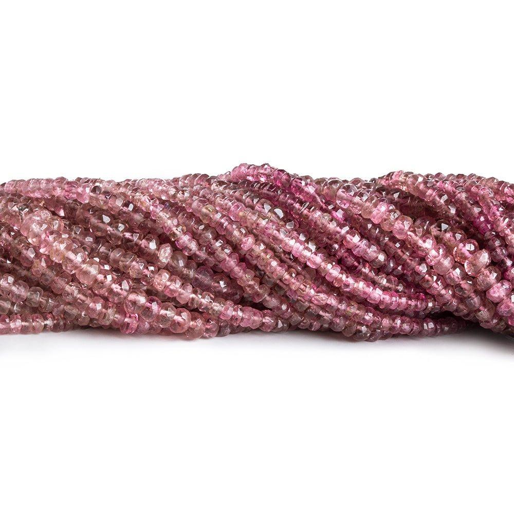 2.5mm Pink Tourmaline Faceted Rondelle Beads 14 inch 175 pieces - The Bead Traders