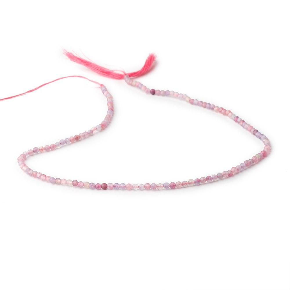 2.5mm Pink Tourmaline Microfaceted Rounds 12 inch 133 beads - The Bead Traders