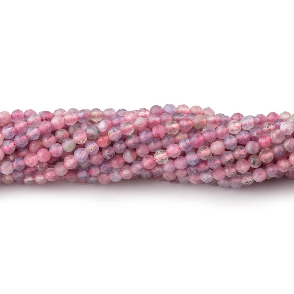 2.5mm Pink Tourmaline Microfaceted Rounds 12 inch 133 beads - The Bead Traders