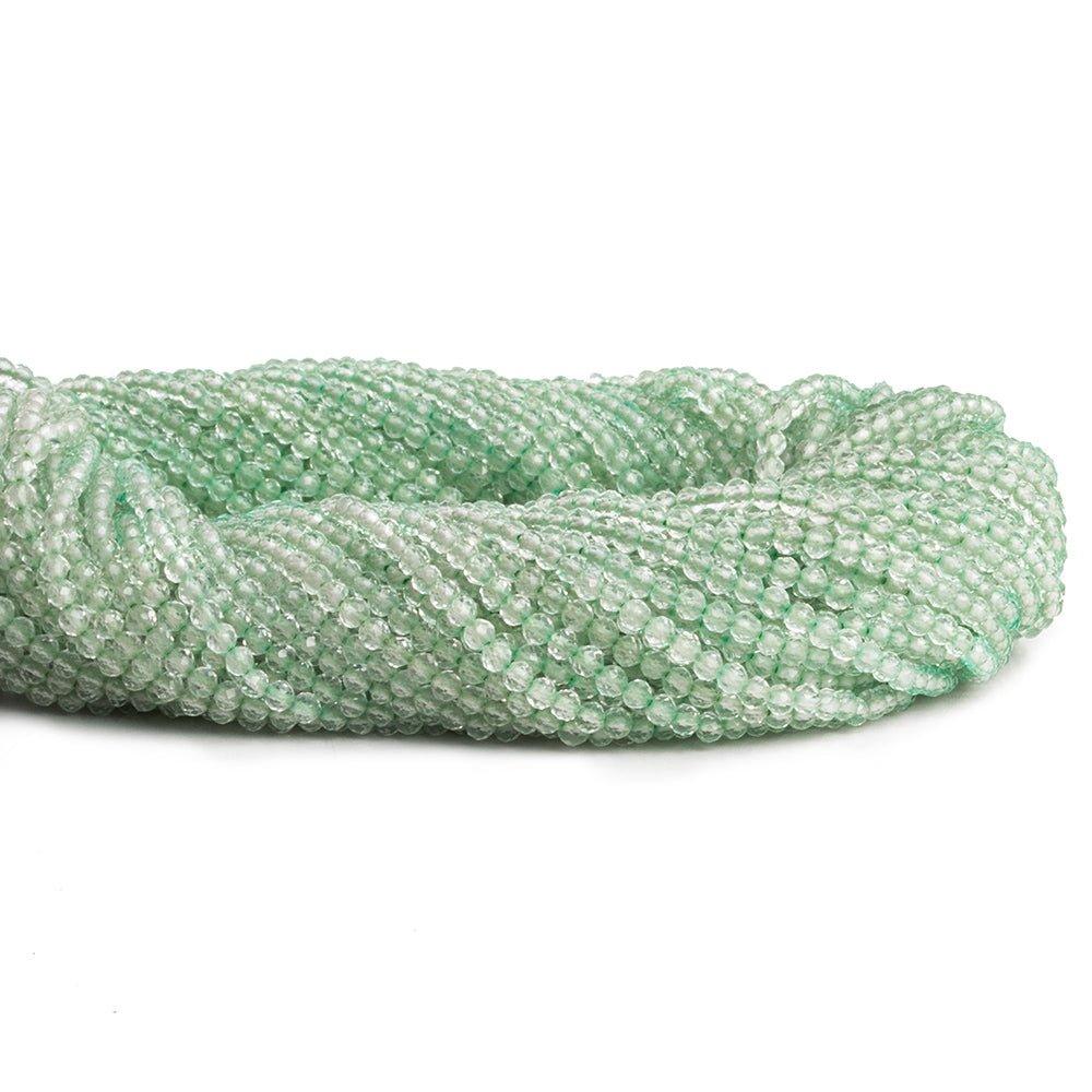 2.5mm Prasiolite Microfaceted Round Beads 12 inch 140 pieces - The Bead Traders